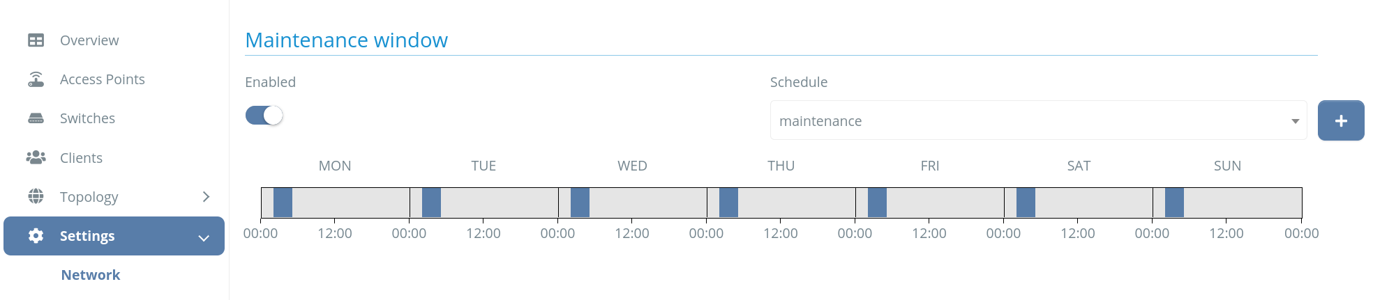Calyptix Switch and AP: Configuring a Maintenance Windows